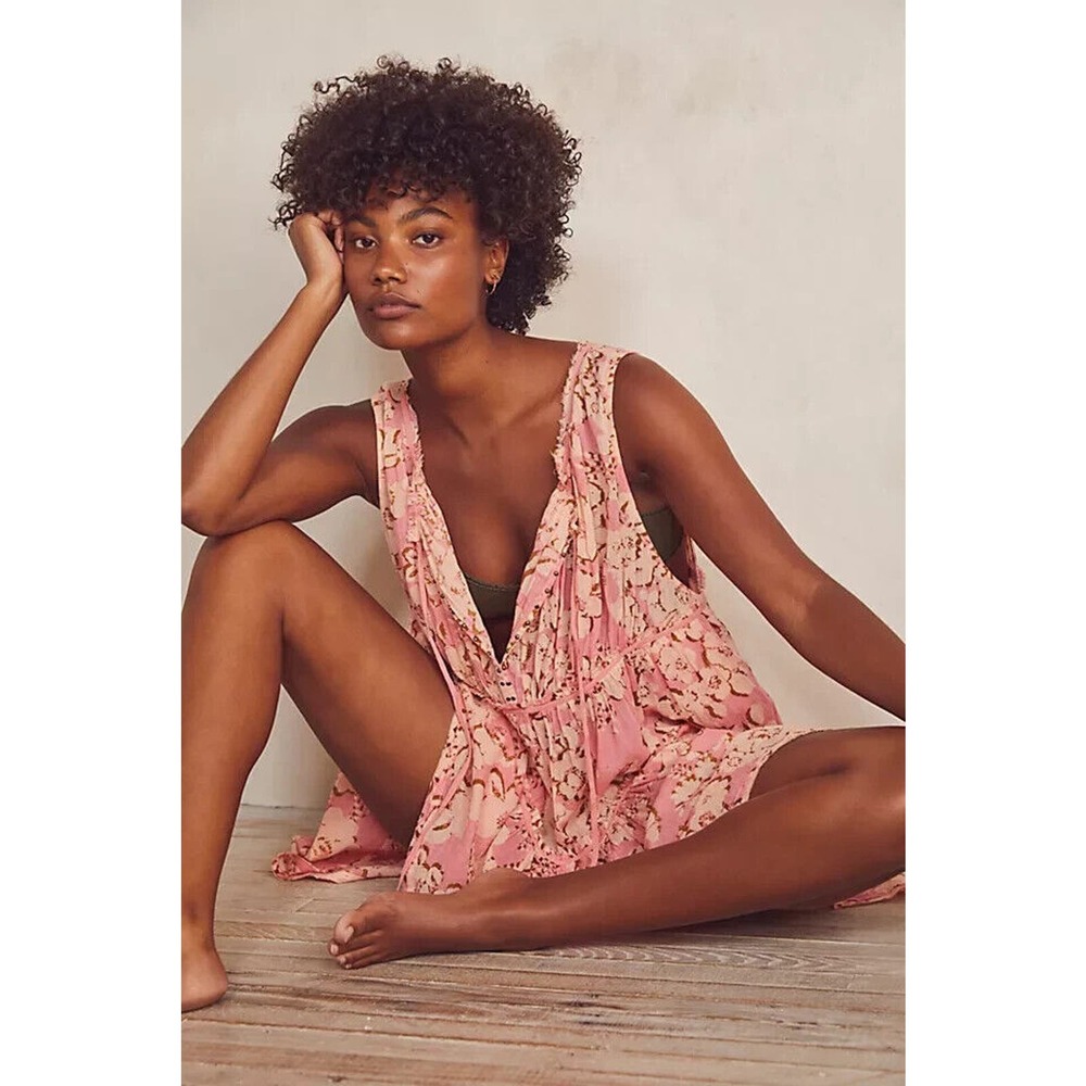 Free People Intimately Sundown Romper in Rose Combo